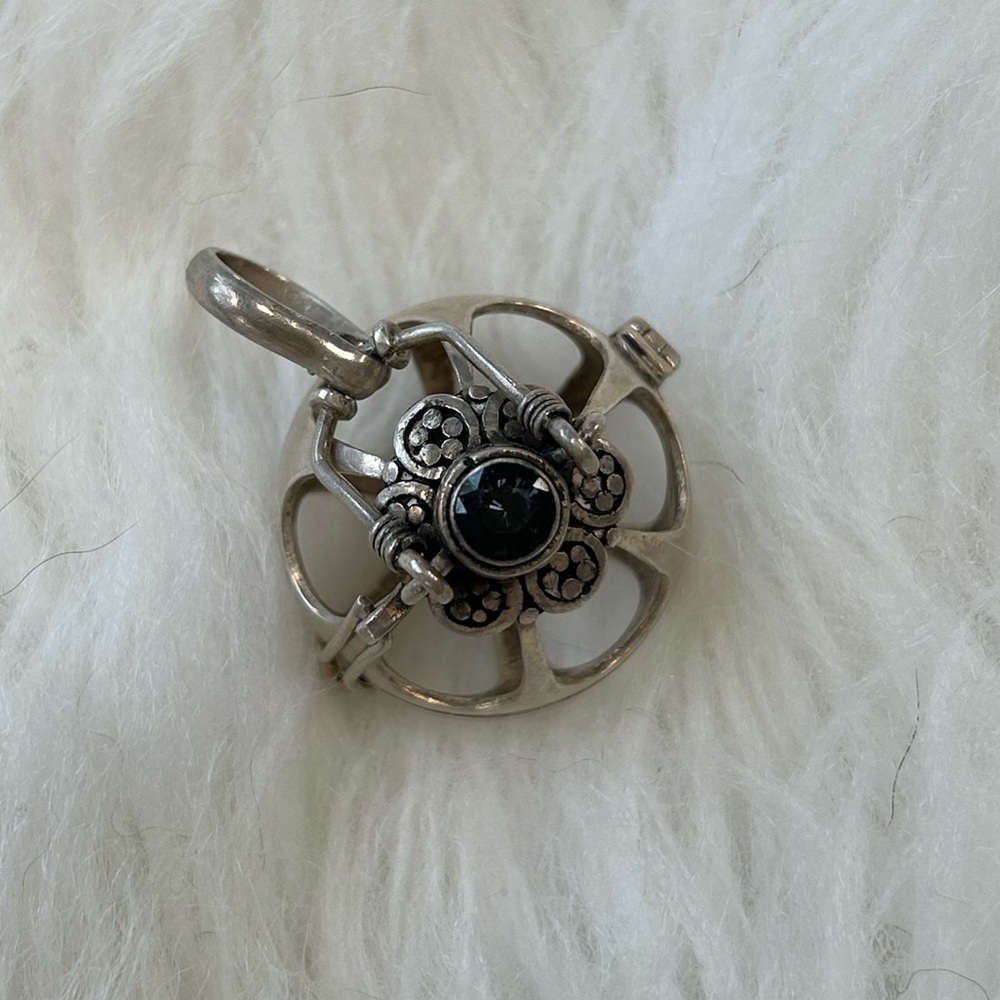 Sterling silver angel caller cage pendant